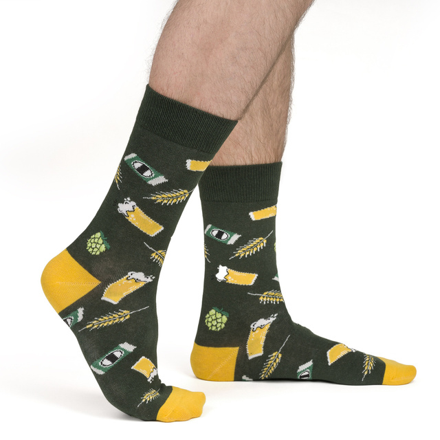 Chaussettes colorées pour hommes SOXO GOOD STUFF, bière brune amusante, fumées en canette
