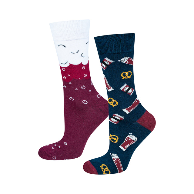 Chaussettes colorées pour hommes SOXO GOOD STUFF, bière rouge irlandaise amusante dans une boîte cadeau