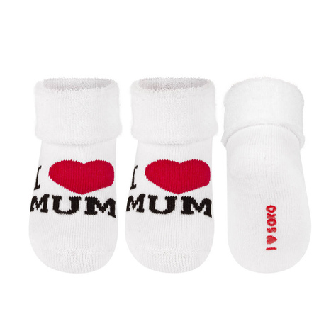 Chaussettes bébé blanches SOXO avec inscription 