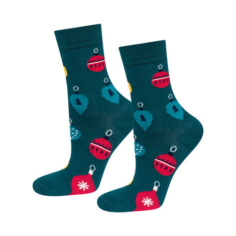 Set 4x Soxo chaussettes femmes | Maison de Noël | Cadeau pour elle | Père Noël | chaussettes joviales colorées