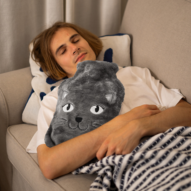 Bouillotte avec housse motif chat 3,5 l
