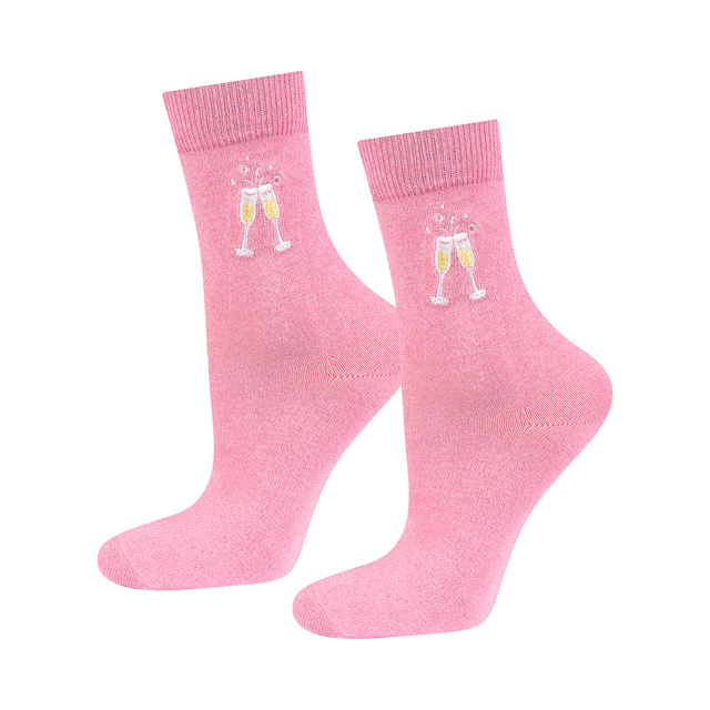 Lot de 3x chaussettes SOXO Prosecco pour femme en tube | cadeau idéal pour elle 