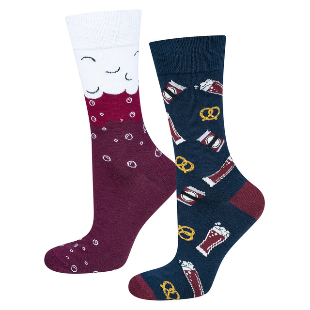 Lot de 4 chaussettes pour hommes colorées SOXO GOOD STUFF bière drôle dans une canette pour un cadeau