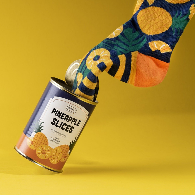 Chaussettes pour femmes | Hommes | SOXO BONNES CHOSES | ananas en conserve | pour un cadeau | Unisexe