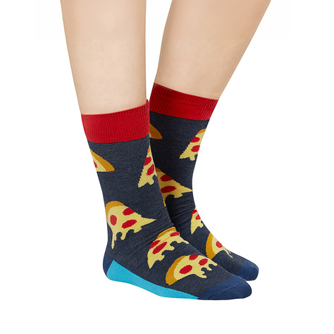 SOXO GOOD STUFF - chaussettes colorées pour homme - pizza - idée cadeau - pour lui