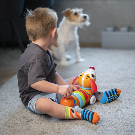 Lot de 3x chaussettes colorées pour enfants SOXO animaux | tigre | chien | paresseux