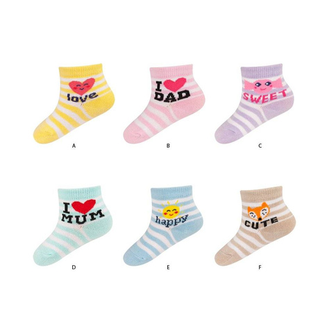 Lot de 6x chaussettes bébé SOXO blanches avec lettrage ABS