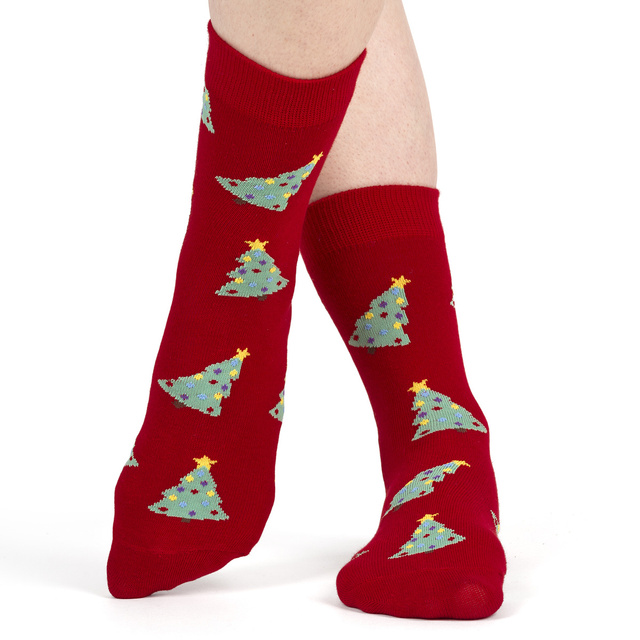 Set 4x chaussettes colorées pour femmes SOXO GOOD STUFF joyeux Noël cadeau chaussettes en coton