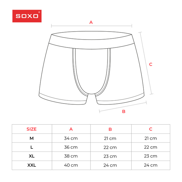 Lot de 2x boxers SOXO pour un cadeau pour lui en coton