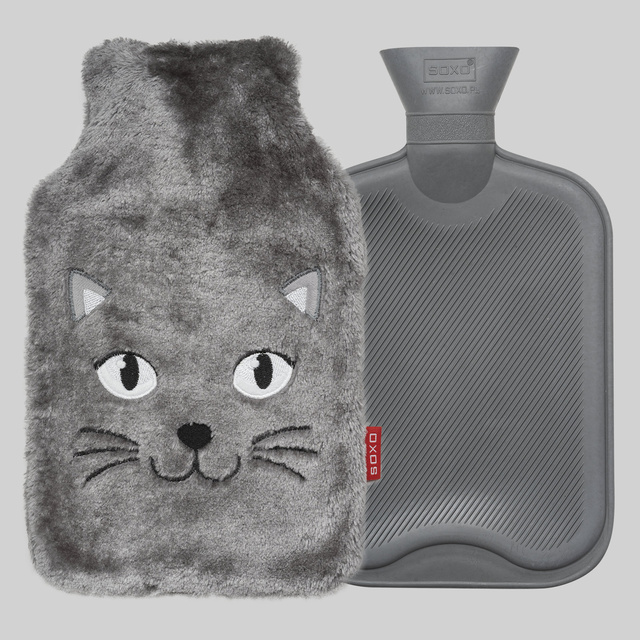 Thermo-chauffe SOXO gris dans une housse en peluche en guise de CADEAU