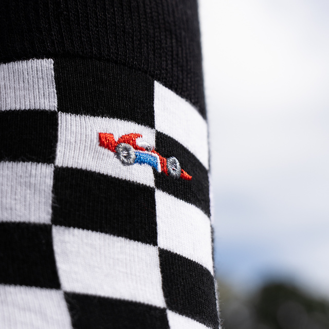 Chaussettes à thème Formule 1 – style carte de vœux