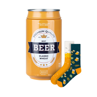 Chaussettes colorées pour hommes SOXO GOOD STUFF, bière de blé classique amusante dans une boîte pour un cadeau