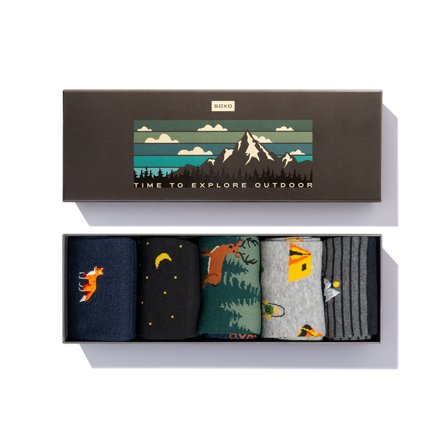 Chaussettes colorées homme SOXO Adventure - 5 paires 
