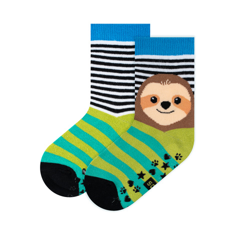 Lot de 3x chaussettes colorées pour enfants SOXO animaux | tigre | chien | paresseux