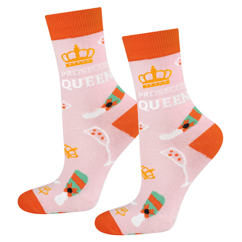 Lot de 2 chaussettes pour femmes SOXO GOOD STUFF drôles Prosecco et Apéritif dans une bouteille cadeau