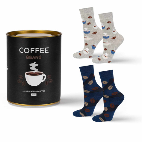 Lot de 2x chaussettes Soxo pour hommes avec café en boîte