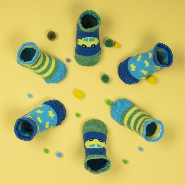 Lot de 3x chaussettes bébé colorées en éponge SOXO