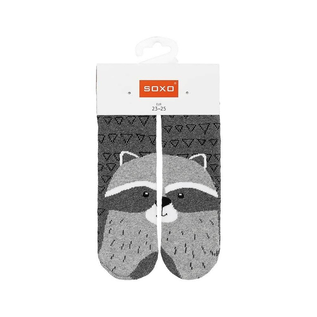 Chaussettes enfants gris SOXO raccoon jolly warm terry