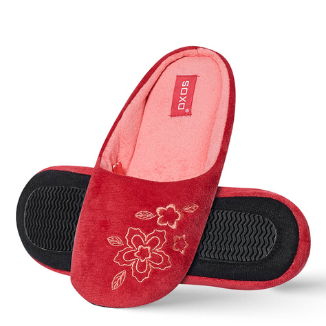 Chaussons SOXO avec une broderie pour les femmes