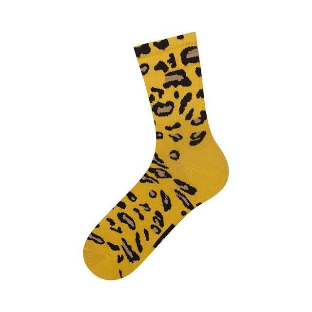Chaussettes SOXO pour femmes avec panthère jaune et beige - pack de 2