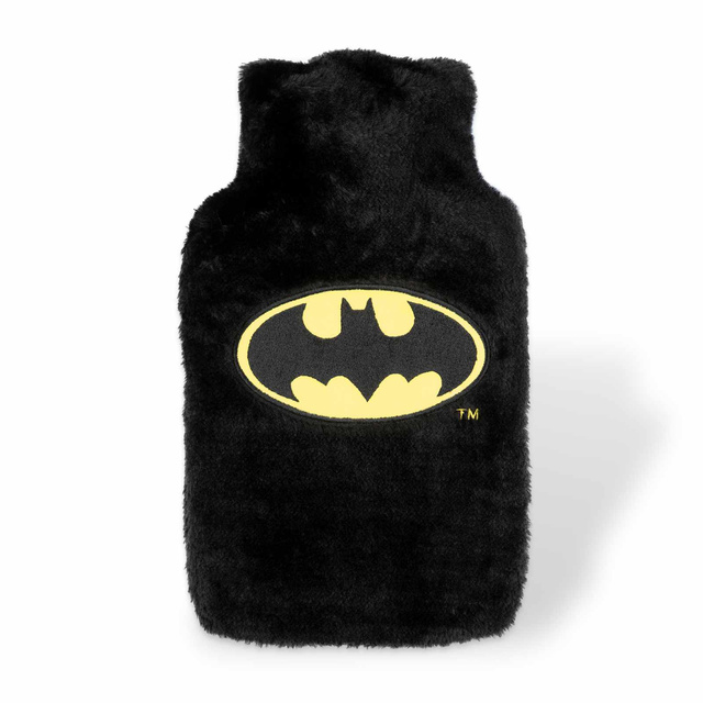 Chauffe bouillotte noire SOXO dans une housse peluche Idée cadeau BATMAN BIG 1.8l