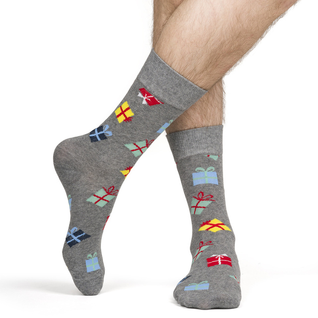 Set 4x chaussettes colorées pour hommes SOXO GOOD STUFF joyeux Noël cadeau chaussettes en coton