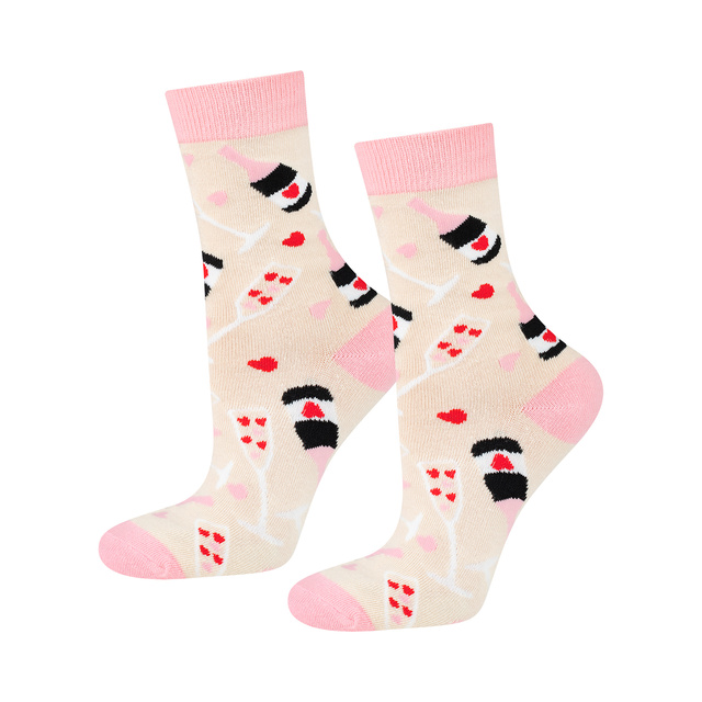 Chaussettes pour femmes SOXO GOOD STUFF drôles de Sparkling Wine dans une bouteille cadeau