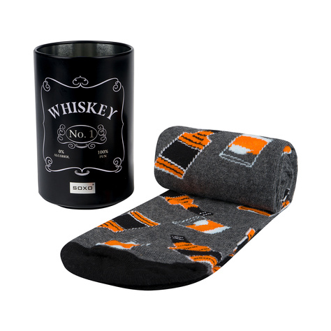 SOXO GOOD STUFF - chaussettes colorées pour hommes | Whisky en bouteille | cadeau pour lui 