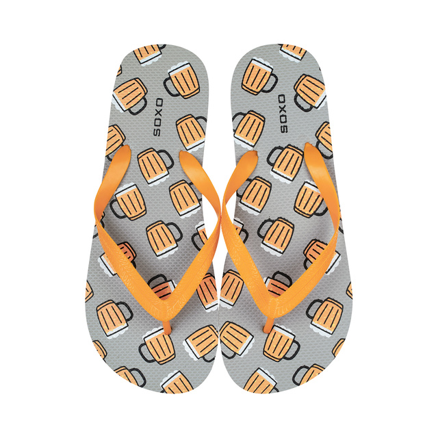 Tongs Comfort de plage pour femme pour hommes SOXO | Bière joyeuse et colorée | Idéal pour des vacances à la plage et une piscine