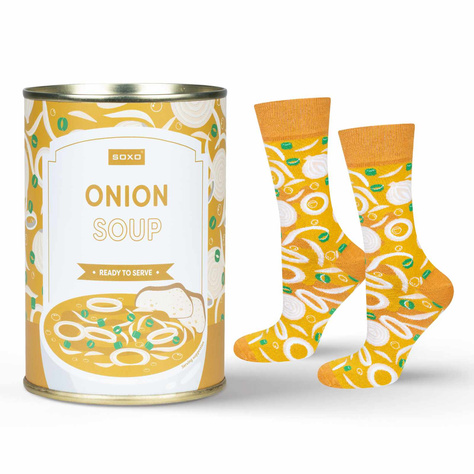 Chaussettes pour femmes | Soupe à l'oignon SOXO GOOD STUFF pour hommes dans un cadeau de boîte pour elle | pour lui unisexe