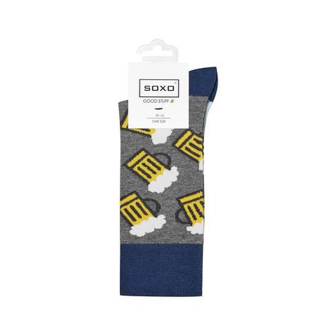 Lot de 4x chaussettes homme SOXO GOOD STUFF dans une boîte à pizza | cadeau original pour un homme