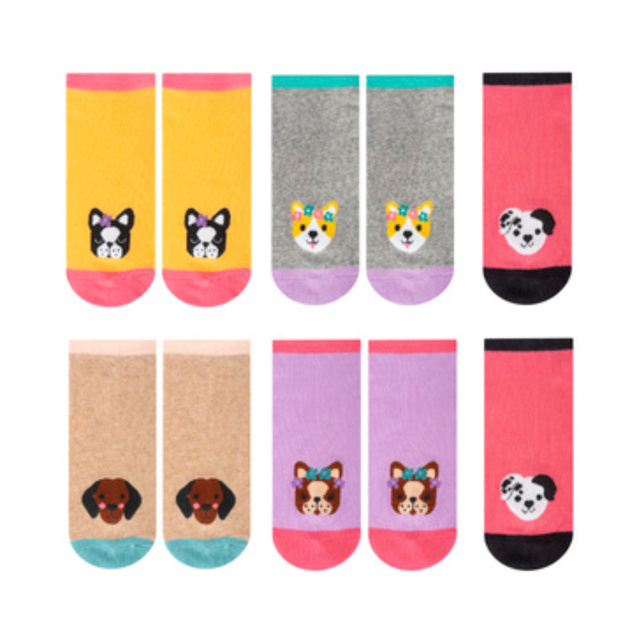 Lot de 5x chiens de pieds colorés pour dames SOXO