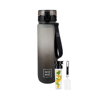 MOMO WAY Bouteille d'eau gris-noir | idée cadeau | BPA free | Tritan