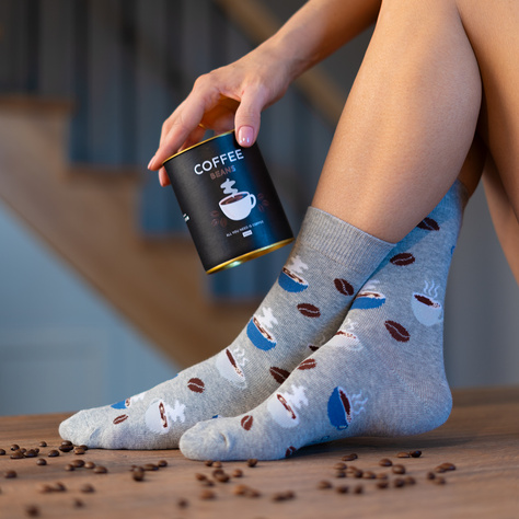 Lot de 2x chaussettes Soxo pour hommes avec café en boîte