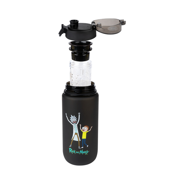 Bouteille d'eau 0.6L noire | durable et pratique | Rick and Morty