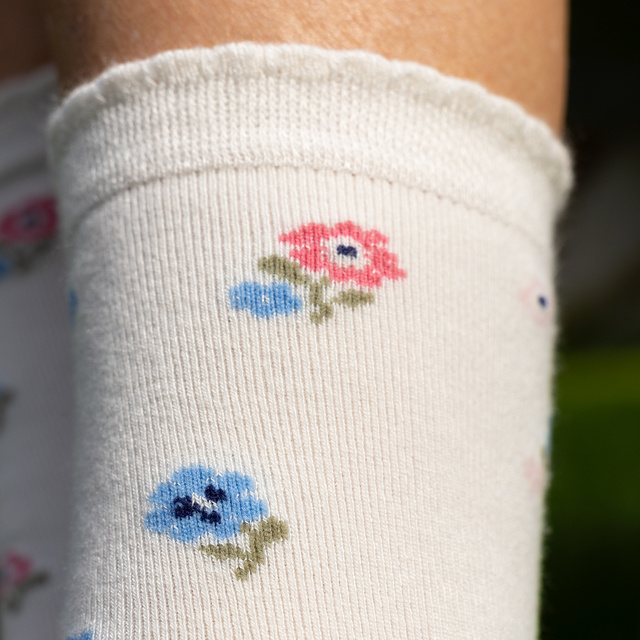 Chaussettes en Bambou à Motif Fleuri