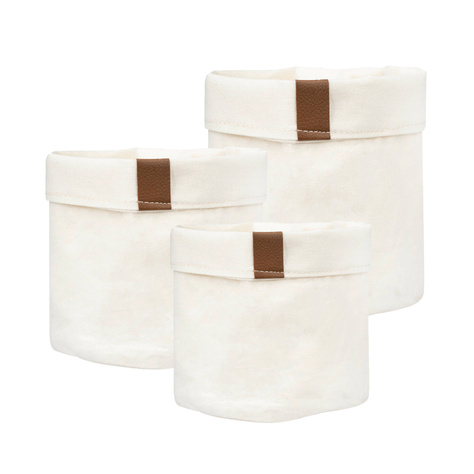 Lot de 3x corbeille de salle de bain Momo Way beige 10/13/16 cm