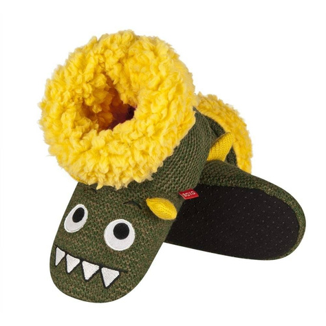 OUTLET Chaussons kaki pour enfants SOXO fluffy monsters