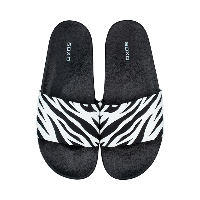 Tongs Comfort de plage pour femme pour hommes SOXO zèbre | Idéal pour des vacances à la plage et une piscine | En caoutchouc