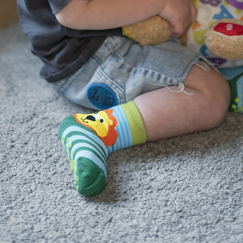 Lot de 3x chaussettes colorées pour enfants SOXO animaux | chien | hippopotame | lion