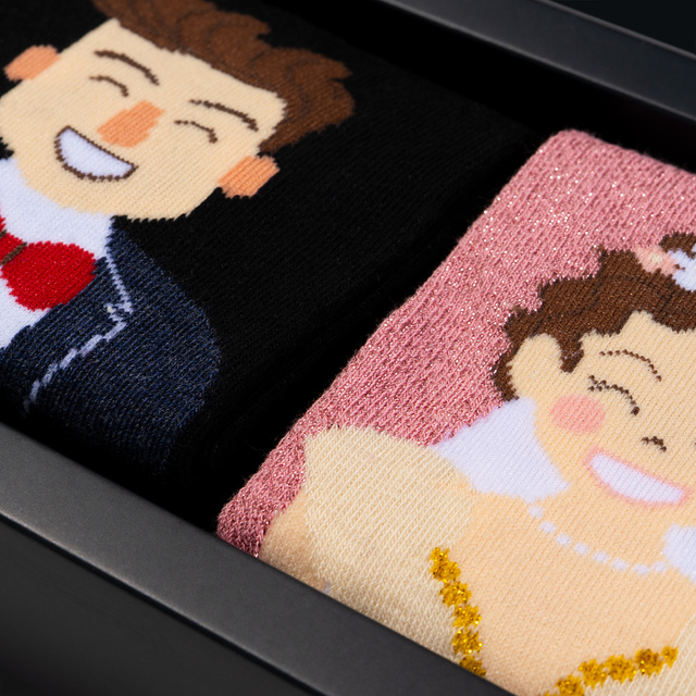 Chaussettes femme et homme SOXO mari et femme en coffret – 2 paires