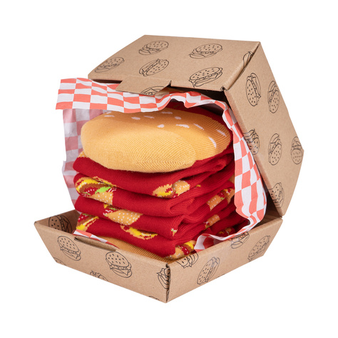 SOXO Chaussettes pour hommes | Hamburger en boîte | Bière en canette | Cadeau drôle pour lui