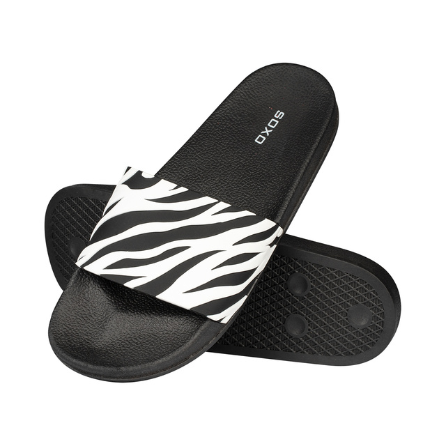Tongs Comfort de plage pour femme pour hommes SOXO zèbre | Idéal pour des vacances à la plage et une piscine | En caoutchouc