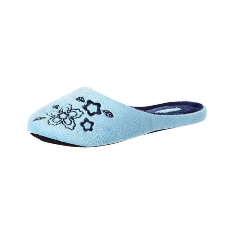 Chaussons femme SOXO avec broderie - bleu