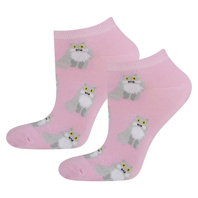 OUTLET Chaussettes colorées pour femmes Socquettes SOXO chats rigolos