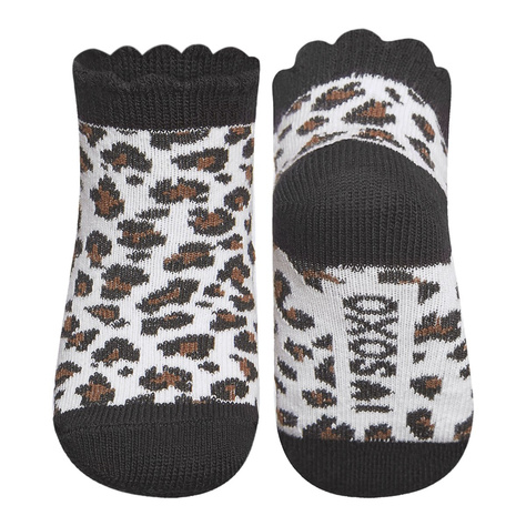 Chaussettes bébé SOXO noires à motif léopard  