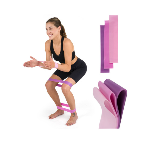 Lot de 3x bandes de résistance Soxo rose pour l'exercice 