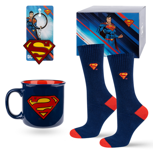 Set Superman mug chaussettes et porte-clés