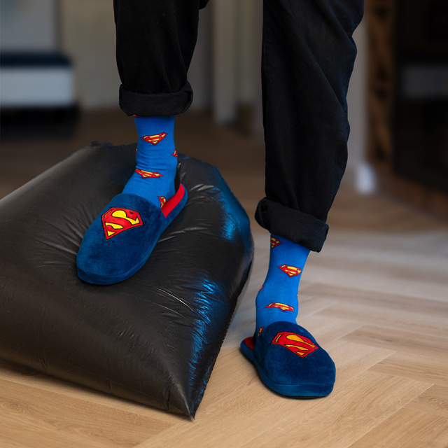Lot de 1x Chaussettes colorées SOXO Superman et 1x Chaussons homme Superman