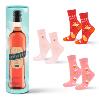Lot de 3x chaussettes SOXO | Apéritif pour femmes dans un tube cadeau